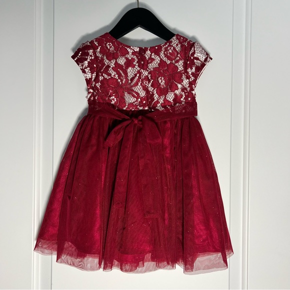 Jona Mitchell Burgundy and Ivory Lace Dress - Flower Girl, Wedding, Birthday - Picture 2 of 3
